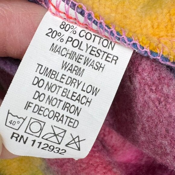 Exist Womens Psychedelic Hoodie SZ XL Multi Cotton Brights Hippie Oversized - Picture 6 of 7